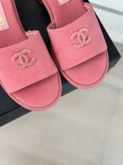 Chanel velvet pink slipper 3cm - 2