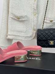 Chanel velvet pink slipper 3cm - 4