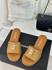 Chanel velvet orange slipper 3cm - 1