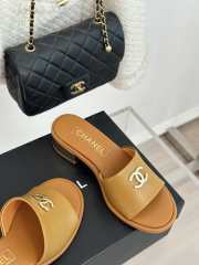 Chanel velvet orange slipper 3cm - 4