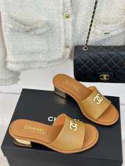 Chanel velvet orange slipper 3cm - 5