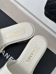 Chanel patent white slipper 3cm - 3