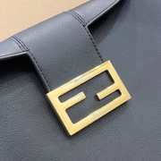 Fendi Croissant Leather Shoulder Bag In Black 30×1×23cm - 3