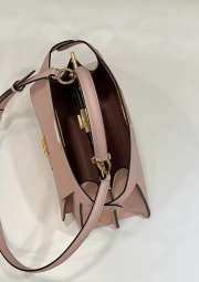 Peekaboo I See U Pink Leather Top Handle Bag 33.5x13x25.5cm - 3