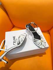 Celine Triomphe Sandal In Laminated Lambskin White 4.5mm - 4