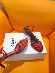 Celine Triomphe Sandal In Laminated Lambskin Red 4.5mm - 6