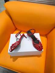 Celine Triomphe Sandal In Laminated Lambskin Red 4.5mm - 3