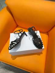 Celine Triomphe Sandal In Laminated Lambskin Black 4.5mm - 6