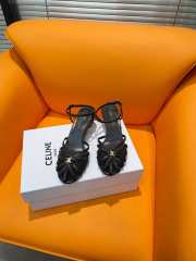 Celine Triomphe Sandal In Laminated Lambskin Black 4.5mm - 4