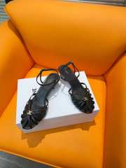 Celine Triomphe Sandal In Laminated Lambskin Black 4.5mm - 2