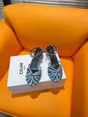 Celine Triomphe Sandal In Laminated Lambskin Blue 4.5mm - 5