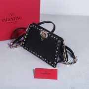 Valentino Garavani Rockstud Calfskin Clutch In Black With Silver Buckle 23x13x7cm - 5