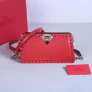 Valentino Garavani Rockstud Calfskin Clutch In Red 23x13x7cm - 1