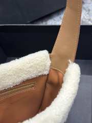 YSL Le 5 À 7 In Suede And Shearling In Dark Cigar And Natural Beige 23x16x6.5cm - 6