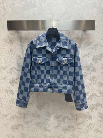 Louis Vuitton 1AFGDH New LV Remix Damier Denim Jacket