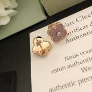 Van Cleef & Arpels Alhambra 18k Gold Pink Opal Diamond Earrings - 5