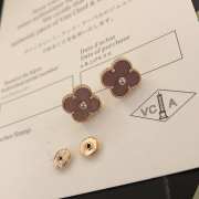 Van Cleef & Arpels Alhambra 18k Gold Pink Opal Diamond Earrings - 3