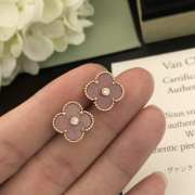 Van Cleef & Arpels Alhambra 18k Gold Pink Opal Diamond Earrings - 2