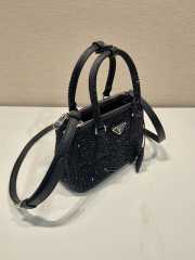 Prada 1BA906 Galleria Embellished Mini Top Handle Bag Black 20x15x9.5cm - 5