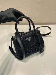 Prada 1BA906 Galleria Embellished Mini Top Handle Bag Black 20x15x9.5cm - 4