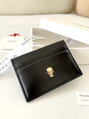 Alexander McQueen Card Holder Black Leather 10x7cm - 6