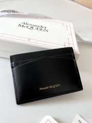 Alexander McQueen Card Holder Black Leather 10x7cm - 5