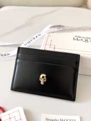 Alexander McQueen Card Holder Black Leather 10x7cm - 4