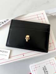 Alexander McQueen Card Holder Black Leather 10x7cm - 3