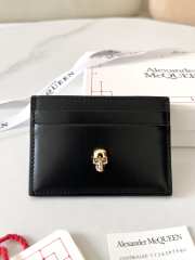 Alexander McQueen Card Holder Black Leather 10x7cm - 2