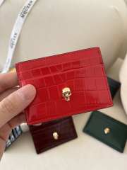 Alexander McQueen Card Holder Red Leather 10x7cm - 6