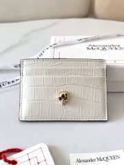 Alexander McQueen Card Holder White Leather 10x7cm - 1