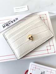 Alexander McQueen Card Holder White Leather 10x7cm - 6