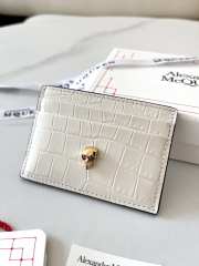 Alexander McQueen Card Holder White Leather 10x7cm - 5