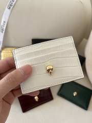 Alexander McQueen Card Holder White Leather 10x7cm - 4