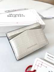 Alexander McQueen Card Holder White Leather 10x7cm - 3