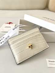 Alexander McQueen Card Holder White Leather 10x7cm - 2