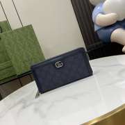 Gucci Ophidia GG Zip Around Wallet In Blue 19x10.5x2.5cm - 1