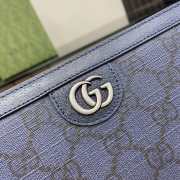 Gucci Ophidia GG Zip Around Wallet In Blue 19x10.5x2.5cm - 2