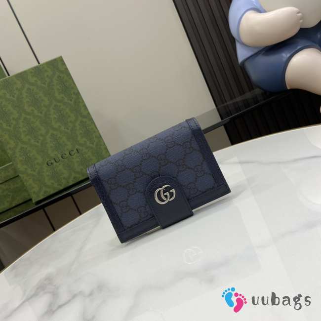 Gucci Passport Holder In Blue 10.5x14.5cm - 1