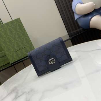 Gucci Passport Holder In Blue 10.5x14.5cm