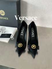 Versace High Heel In Black Velcet 10cm - 3