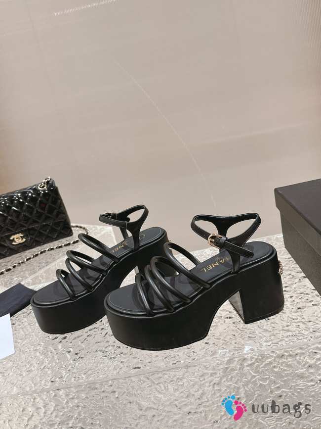 Chanel Sandal In Black 7cm - 1