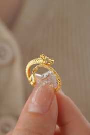 3D Lucky Dragon Gold Ring  - 4