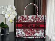 Dior Medium Book Tote White and Red Bag 36.5x28x16.5cm - 1