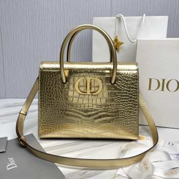 Dior Saint Honore 30 Montaigne Bag In Gold Metallic 30x22.5x16cm