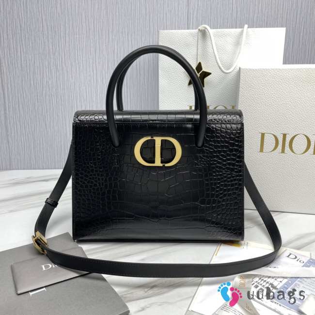 Dior Crocodile Saint Honoré 30 Montaigne Bag In Black 30x22.5x16cm  - 1