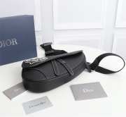 Dior & Shawn Saddle Bag Black Grained Calfskin 26x19x4.5cm - 3