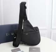 Dior & Shawn Saddle Bag Black Grained Calfskin 26x19x4.5cm - 4