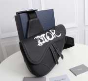 Dior Saddle Bag Black Grained Calfskin 26x19x4.5cm - 5