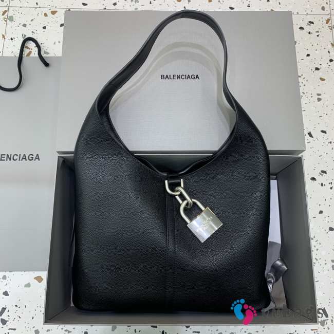 Balenciaga Hobo North-South Locker Bag With Silver Buckle 50x35x10cm - 1